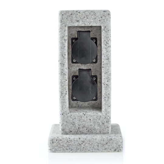 Słupek ogrodowy KWADRAT kamień – 2 gniazda 230 V, 16 A, IP44.jpg